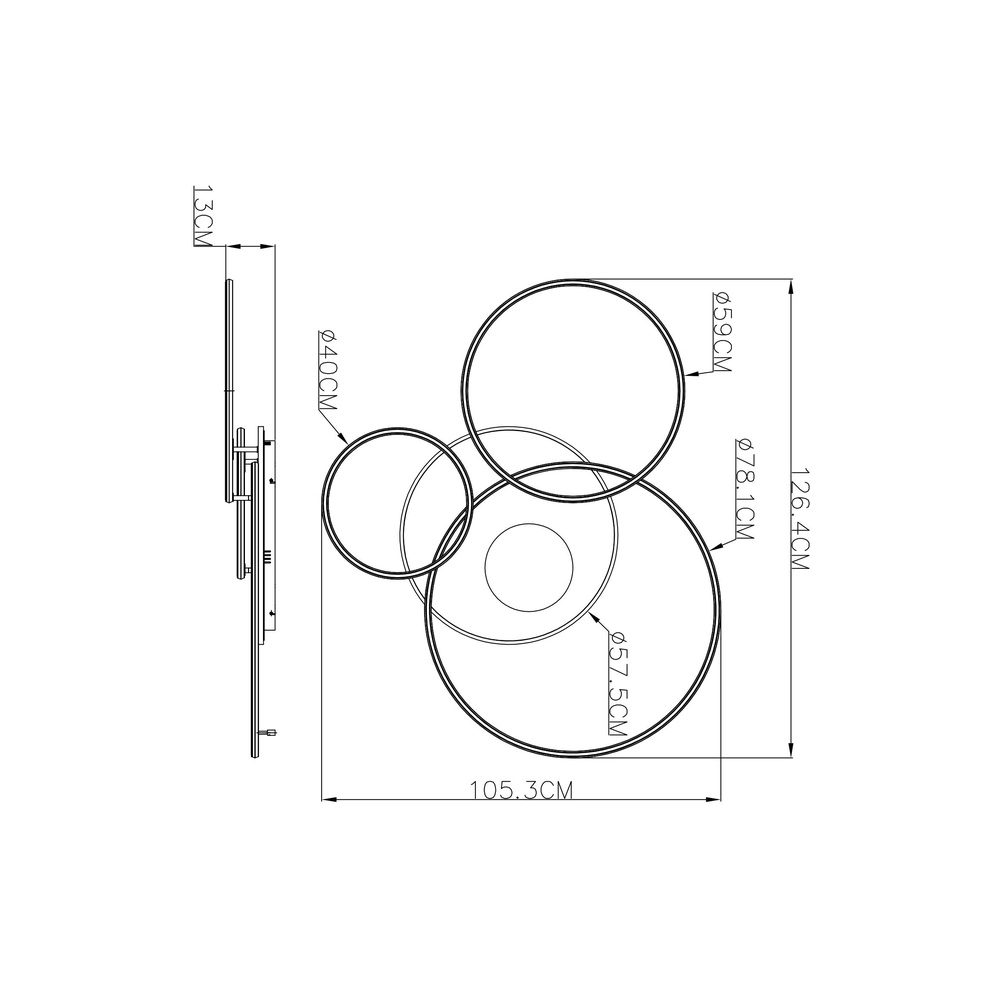 Modern ceiling lamp Invertina white 126cm Globo 9007371576043