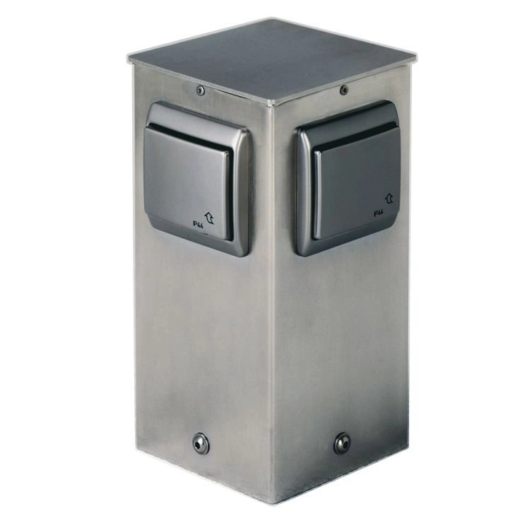 Garden socket Plugpole 4-way 25cm stainless steel