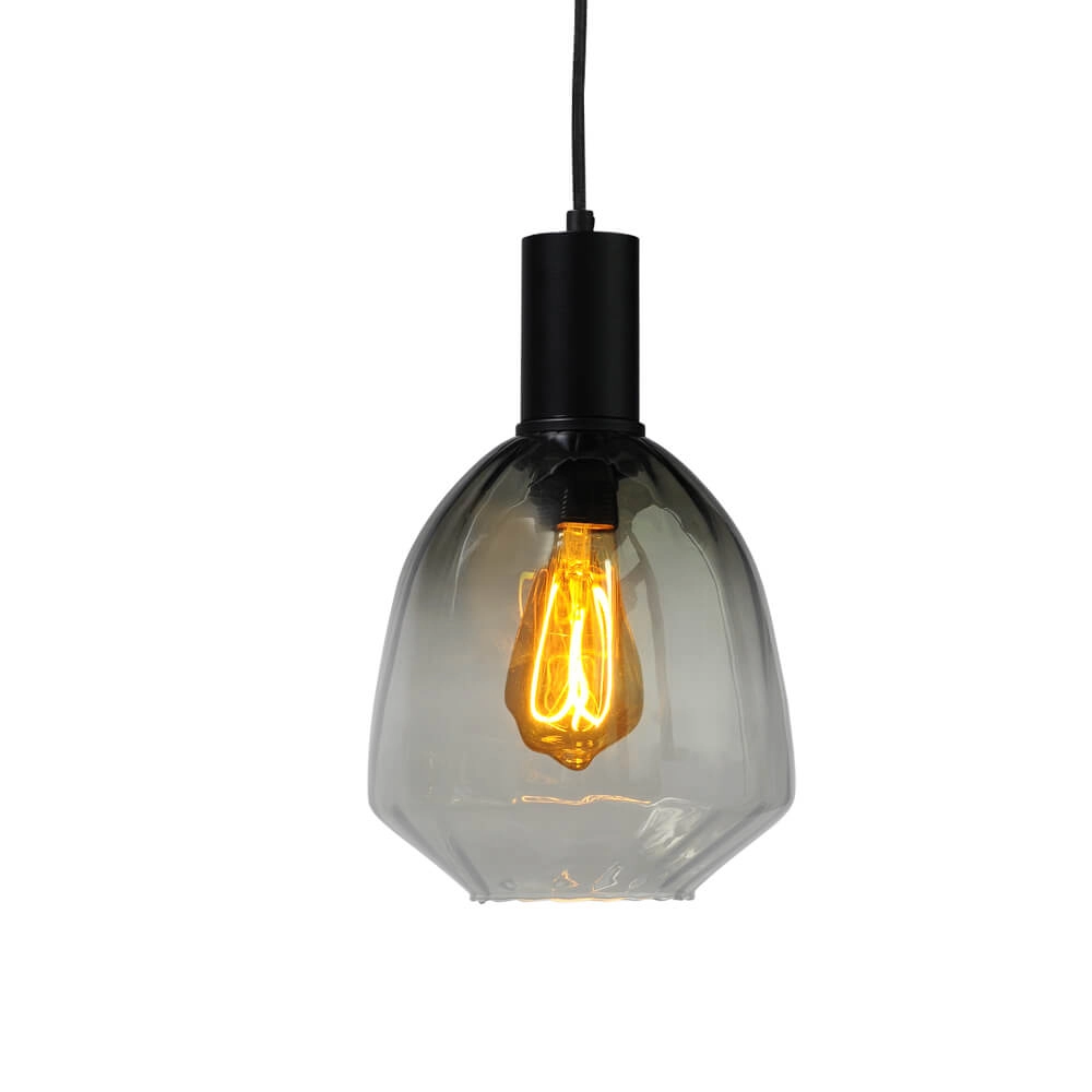 3-light hanging lamp - black - Porto with different glasses Masterlight 8718121270074