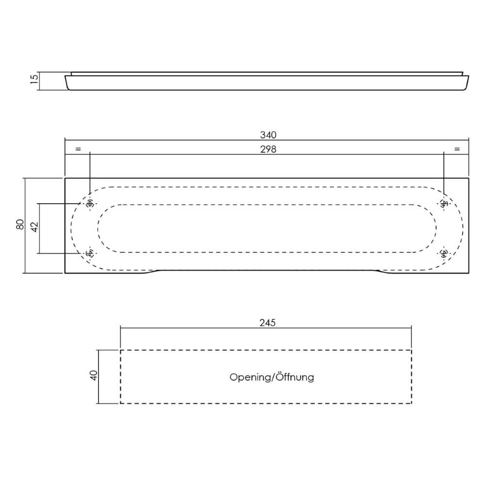Draught protection closed Posta straight stainless steel Intersteel 8714186171691