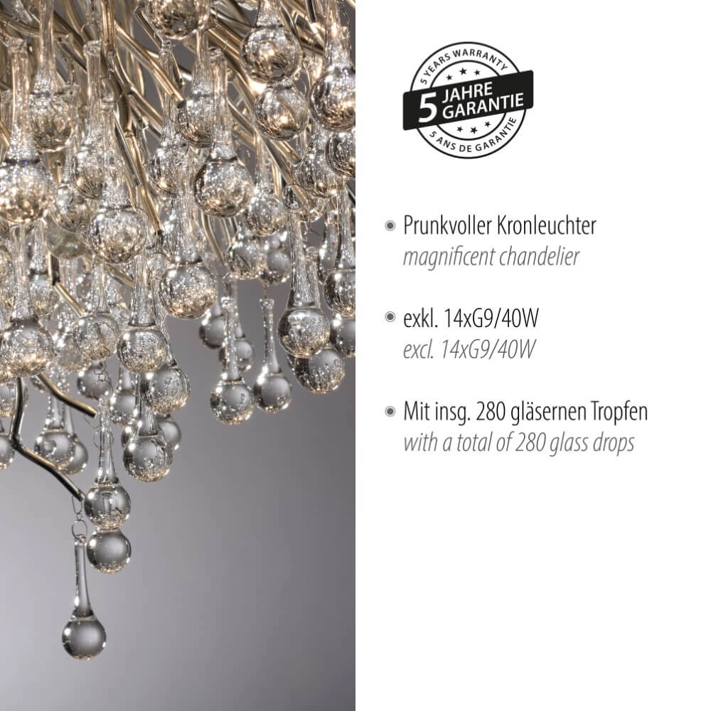 Chandelier Icicle metal 100cm Paul Neuhaus 4012248352113