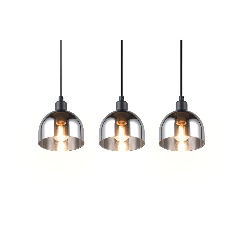 Black pendant lamp Molly 3-light white glass Trio 4017807618082