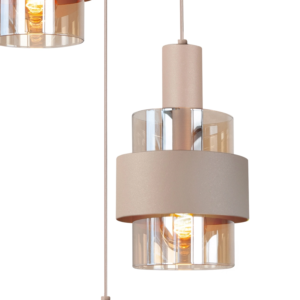 3-light pendant lamp Marrone sand brown Highlight 8718379051357
