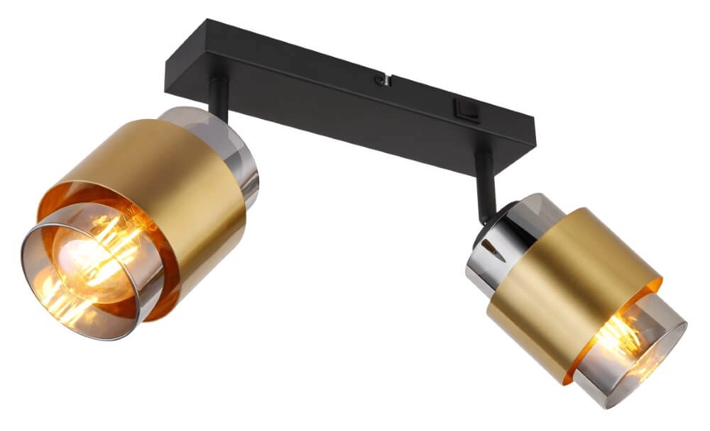 Ceiling light Milley black with gold 2-light