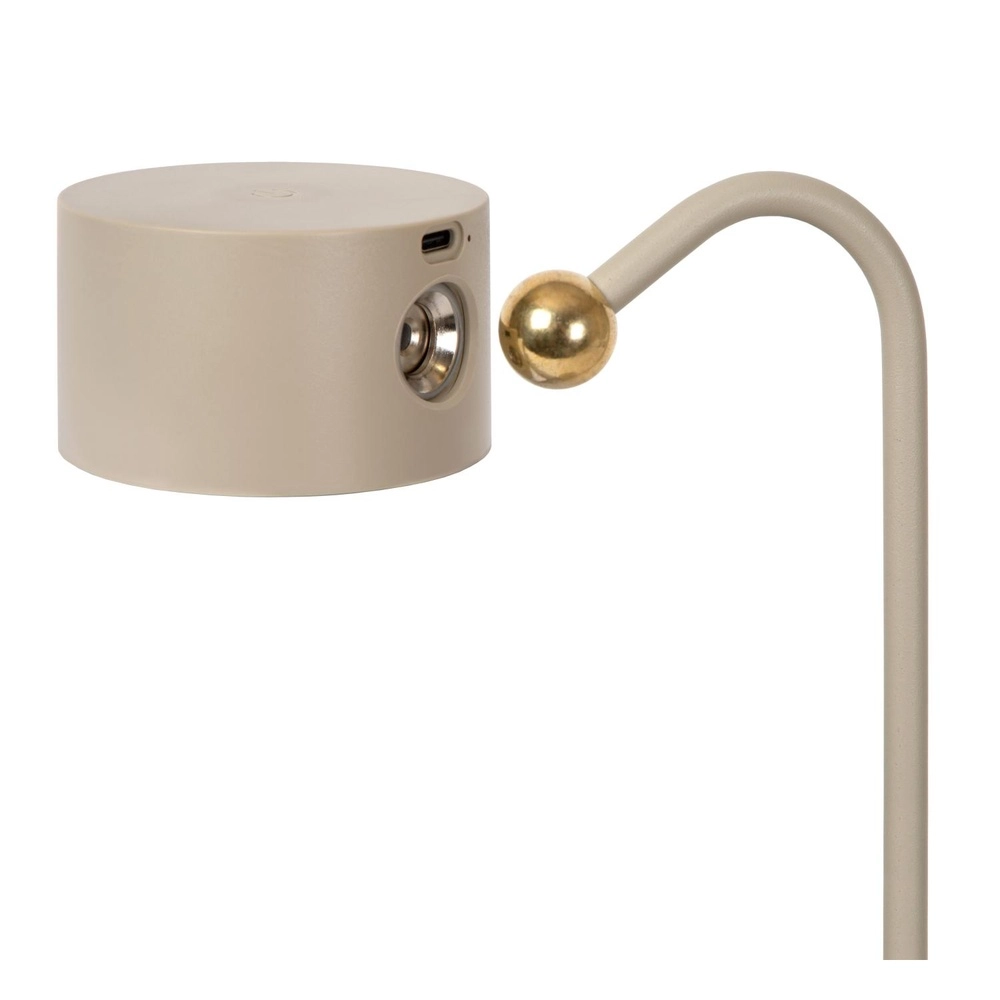 Rechargeable desk lamp Jolan taupe Lucide 5411212461100
