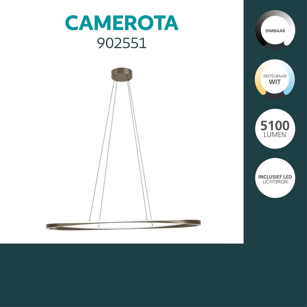Design pendant lamp Camerota dark bronze oval