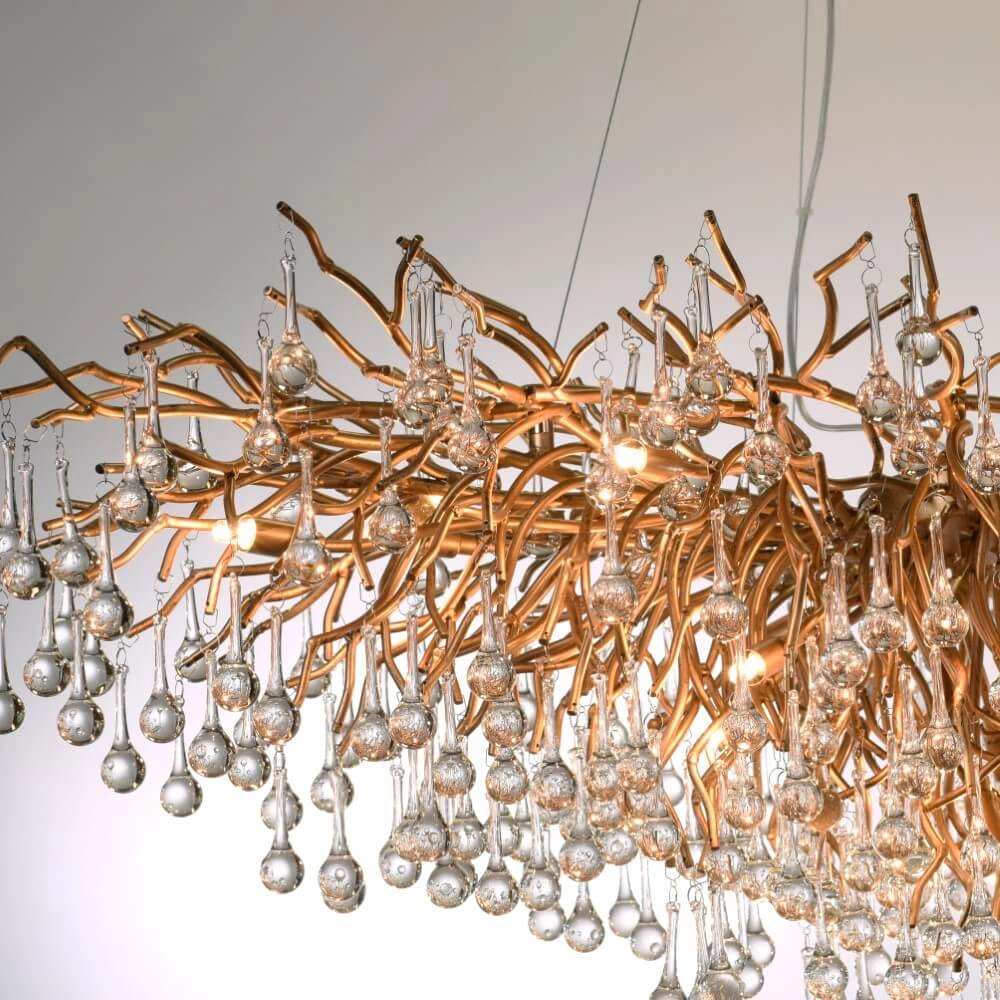 Large chandelier Icicle Antique brass Paul Neuhaus 4012248332917