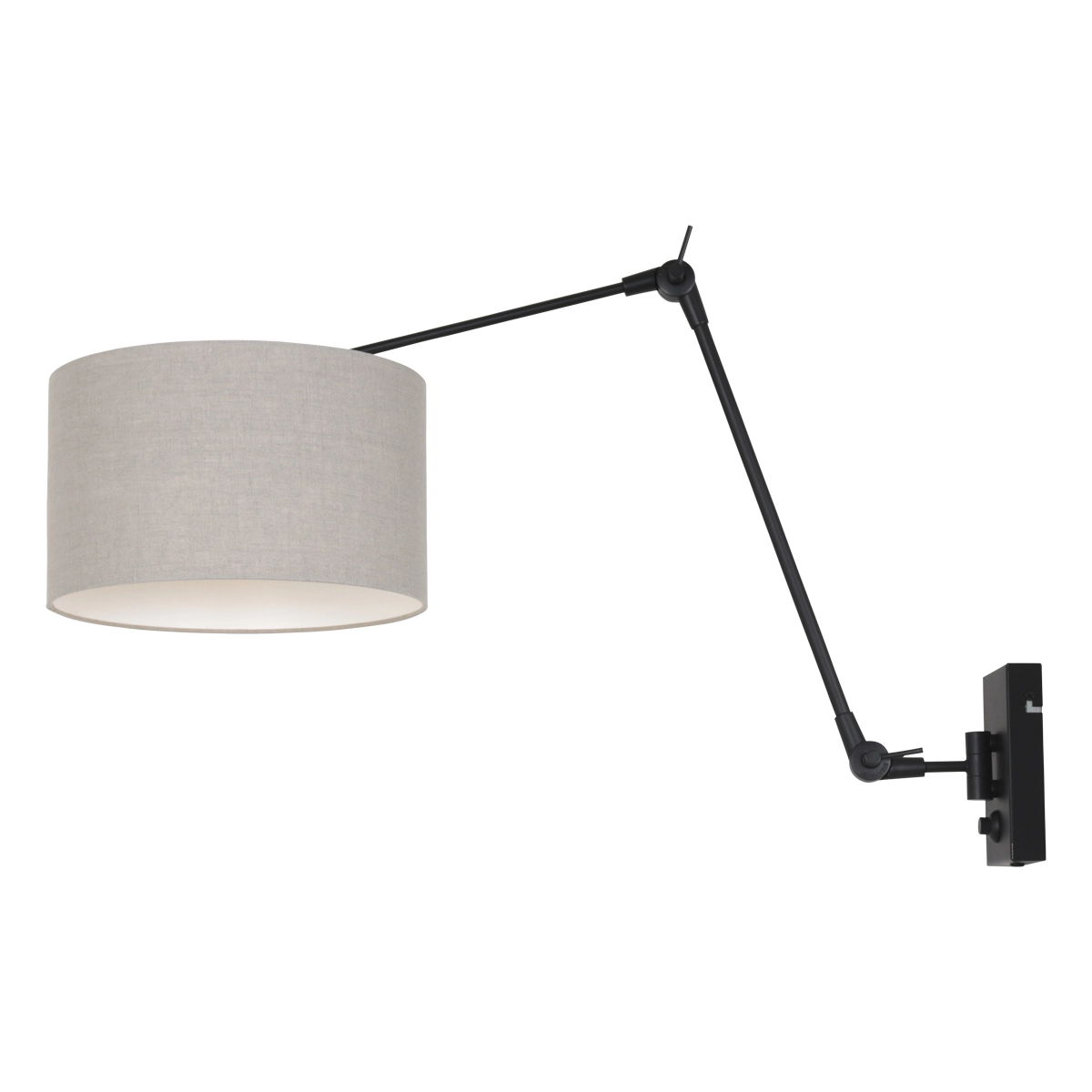 Wall Reading Lamp Prestige Chic black with 30cm taupe lampshade