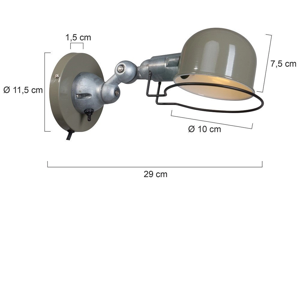 Retro wall reading lamp Davin 29cm retro green Steinhauer 8712746102062