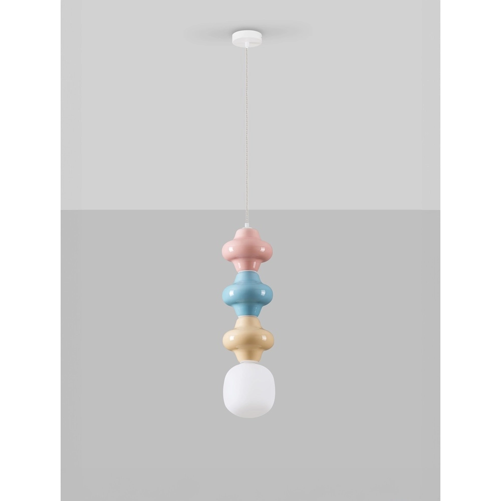 Pendant lamp Clio L colored ceramic with white glass Lyora 5212017461308