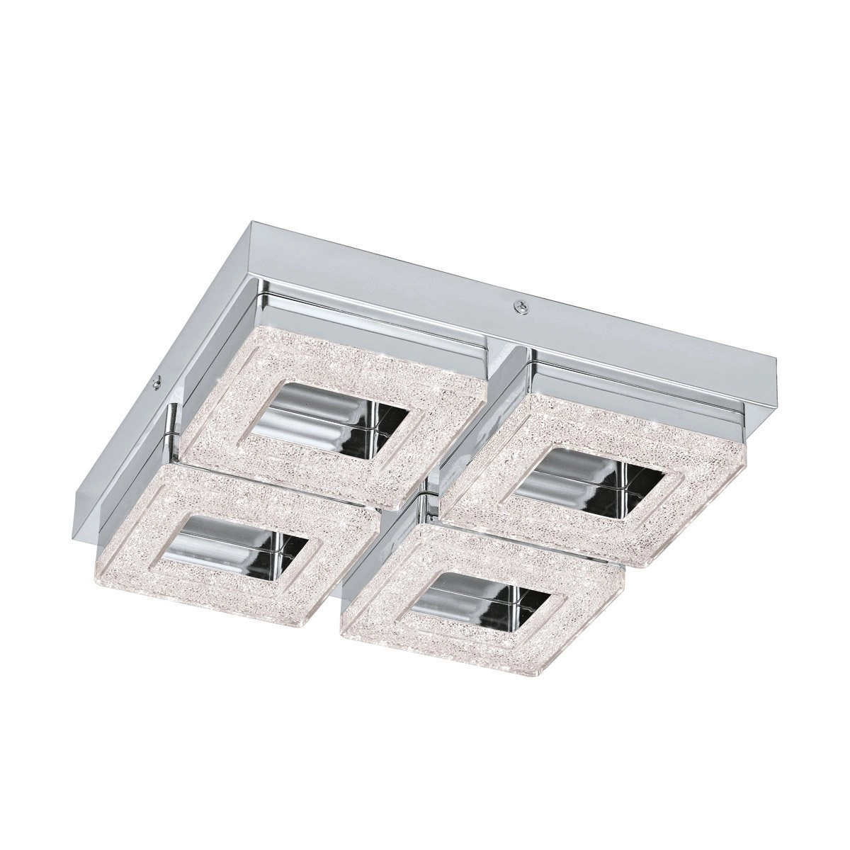 LED flush ceiling light Fradelo 3000K - 4x4w - 28cm chrome with crystal