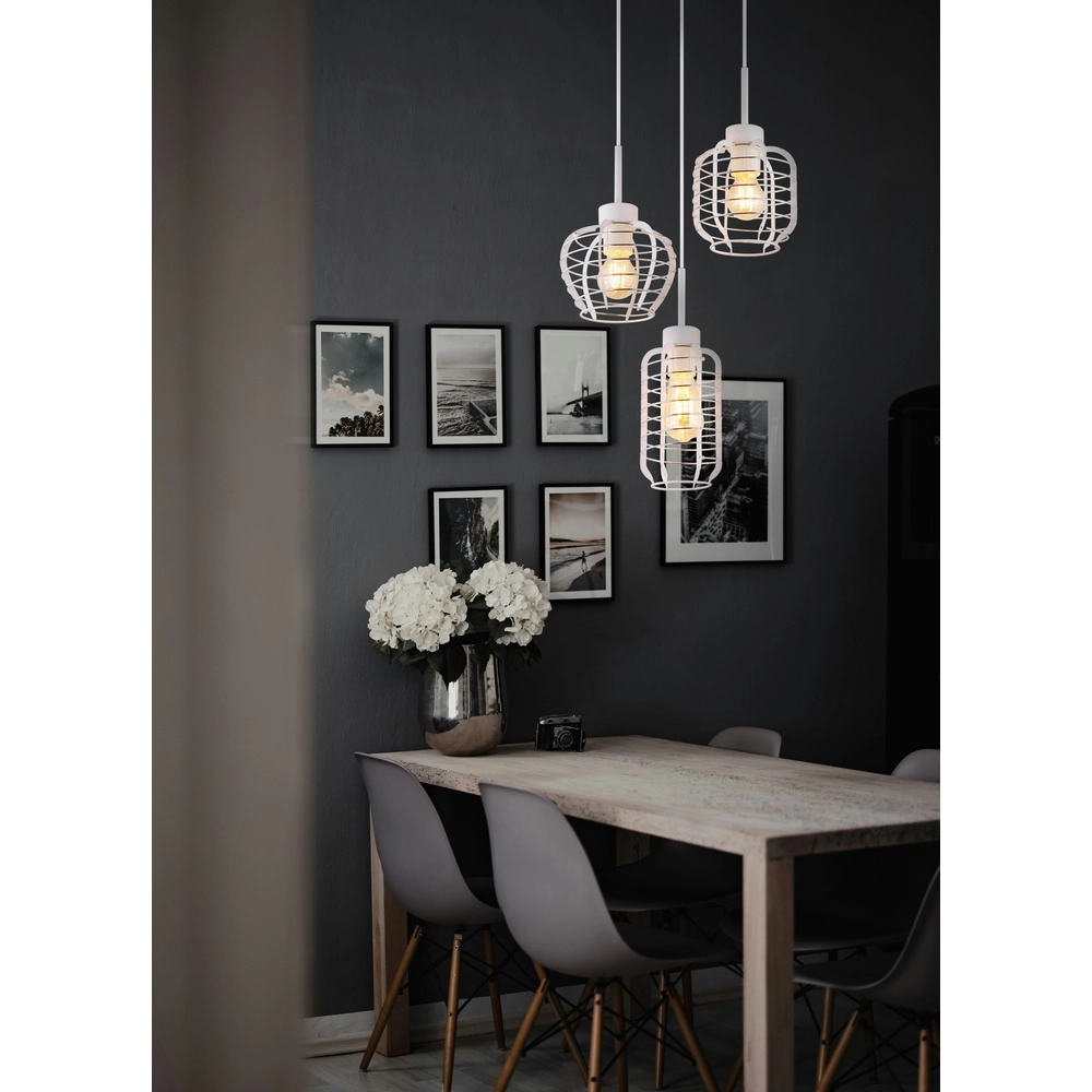 3-light pendant lamp Nesa white Globo 9007371572212