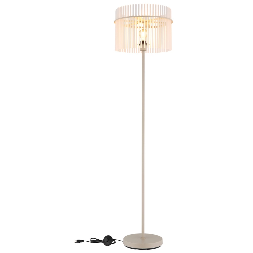 Floor lamp Gorley sand brown with glass Ø 38cm Globo 9007371575701