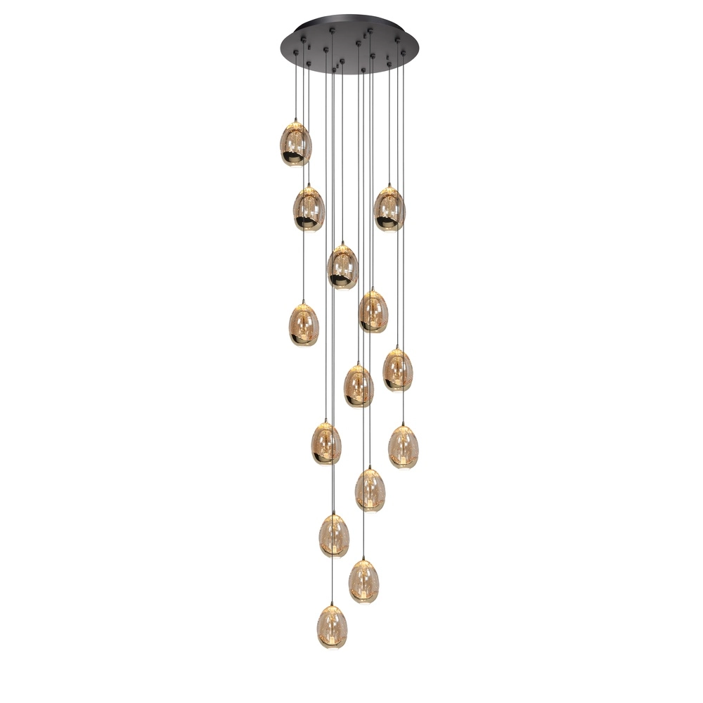 Pendant lamp Golden Egg black 14-lights