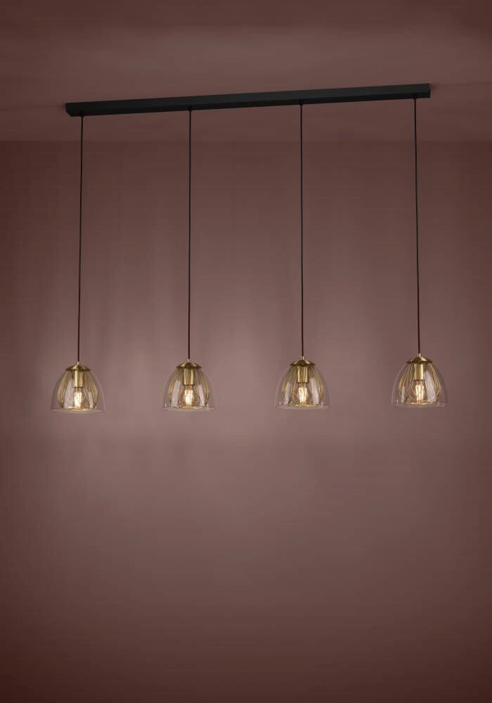 Dining room lamp gold with glass Jazminia Stars of Light 9008606221059