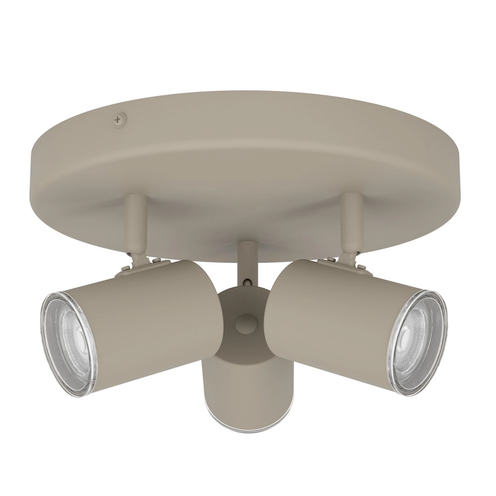 Surface-mounted spot 3-lights Consuma 1 sand brown Ø 25cm
