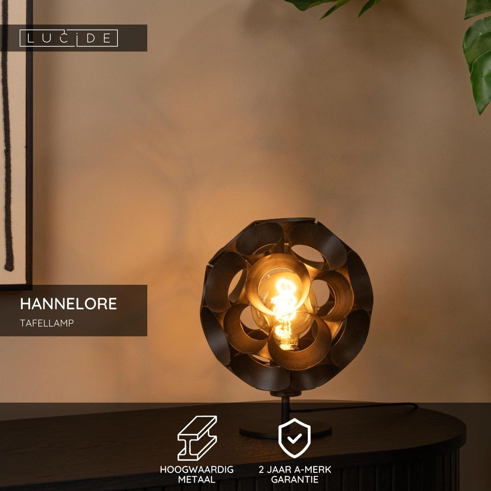Table lamp Hannelore Black Lucide 5411212106261