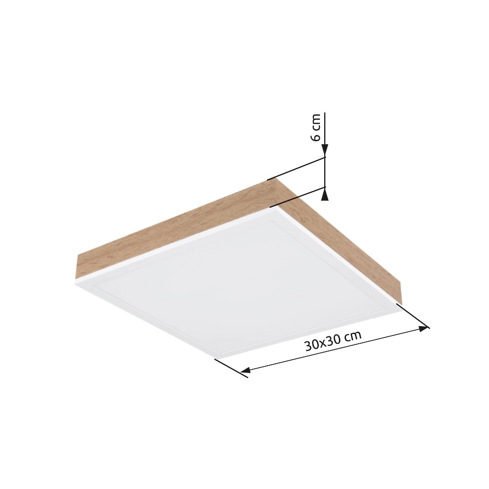 Design ceiling lamp Doro 30 x 30cm wood Globo 9007371457151