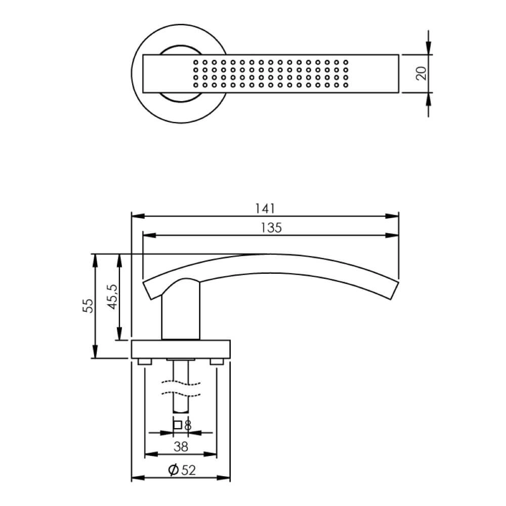 Door handle William rosette nickel matt Intersteel 8714186143964