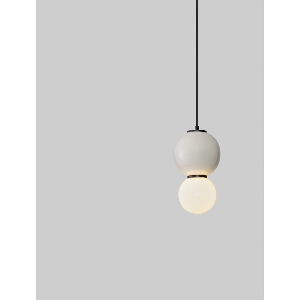 Pendant lamp Noesis Ø 15cm light grey with white Lyora 5212017483690