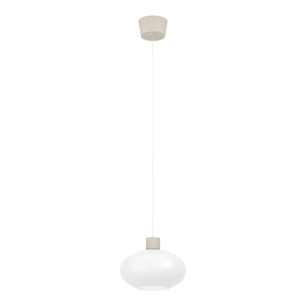 Design pendant lamp Dasmina sand brown with white Ø 25cm