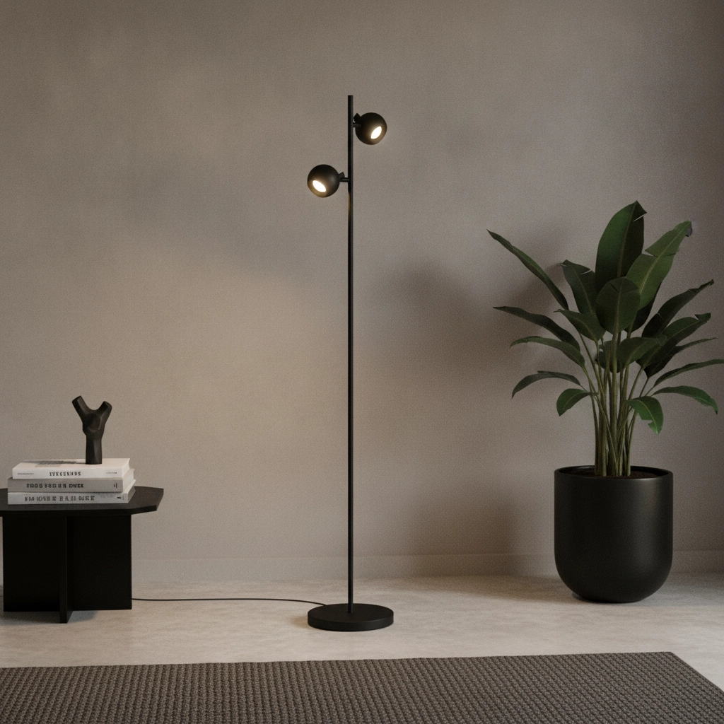 Design floor lamp Bolero black 2-lights