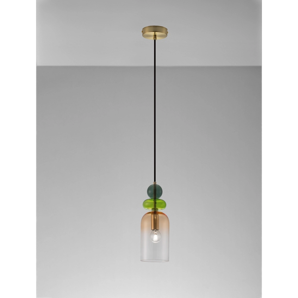 Colored pendant lamp Murano orange Lyora 5212017434203
