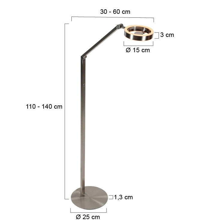Design reading lamp Ringlux brushed metal Steinhauer 8712746180886