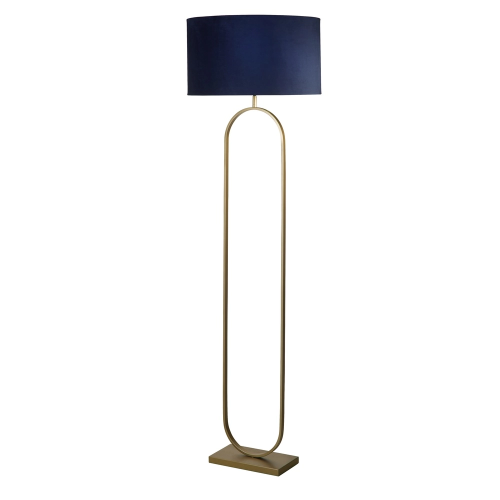 Floor lamp Modish bronze with blue cap