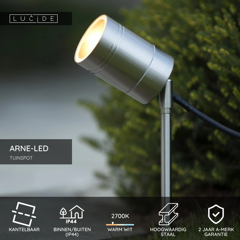 Spike spot Arne-Led chrome Lucide 5411212143952