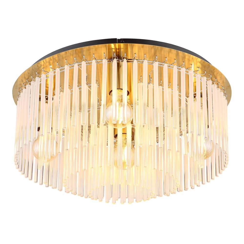 Golden ceiling lamp Gorley with glass Ø 50cm