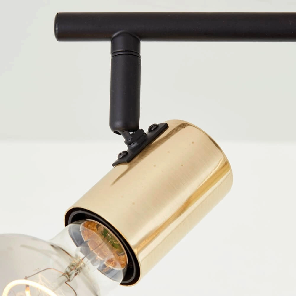Black with gold ceiling lamp Kerry 3-light Brilliant 4004353409042