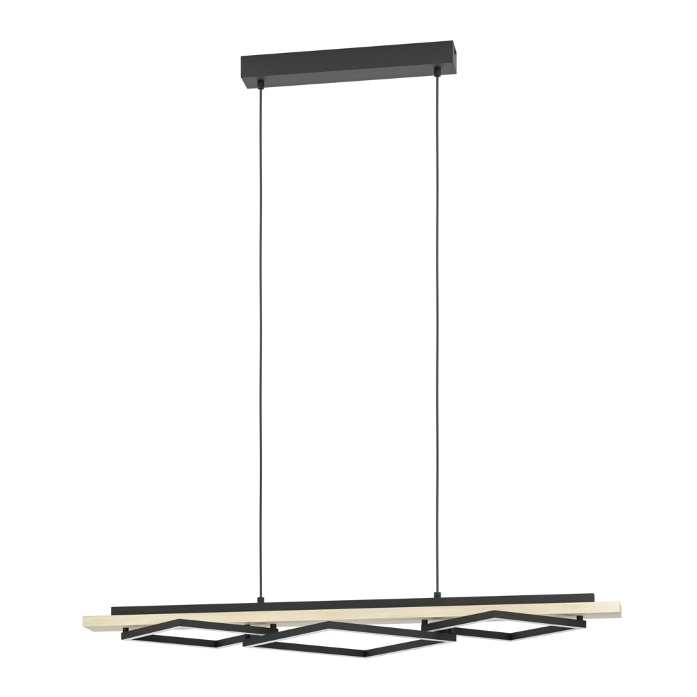 Design pendant lamp Boyal black with wood