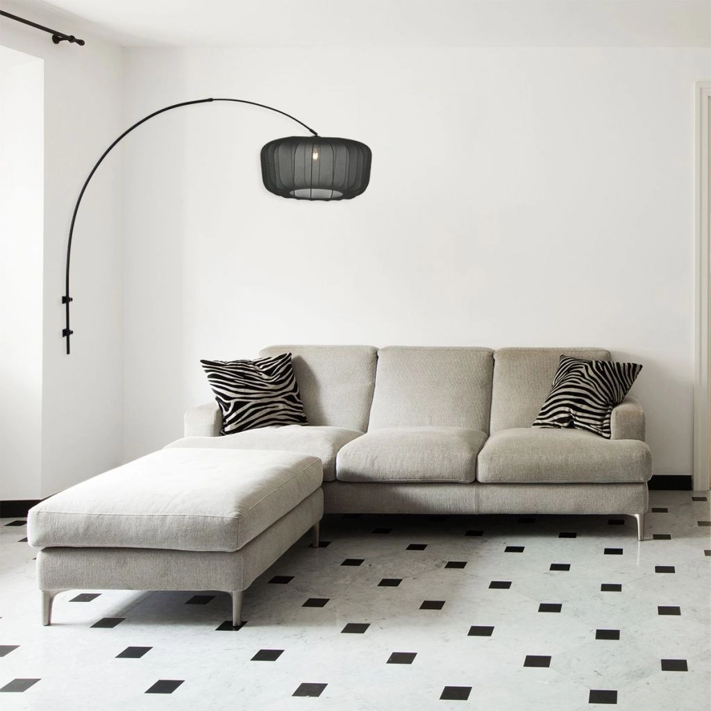 Black wall lamp Vela Lino with black shade Ø60cm Steinhauer 8712746182040