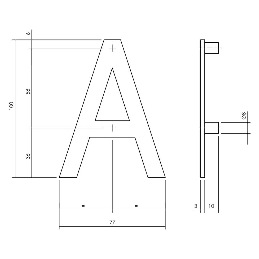 House letter A Numbra 10cm black Intersteel 8714186541500