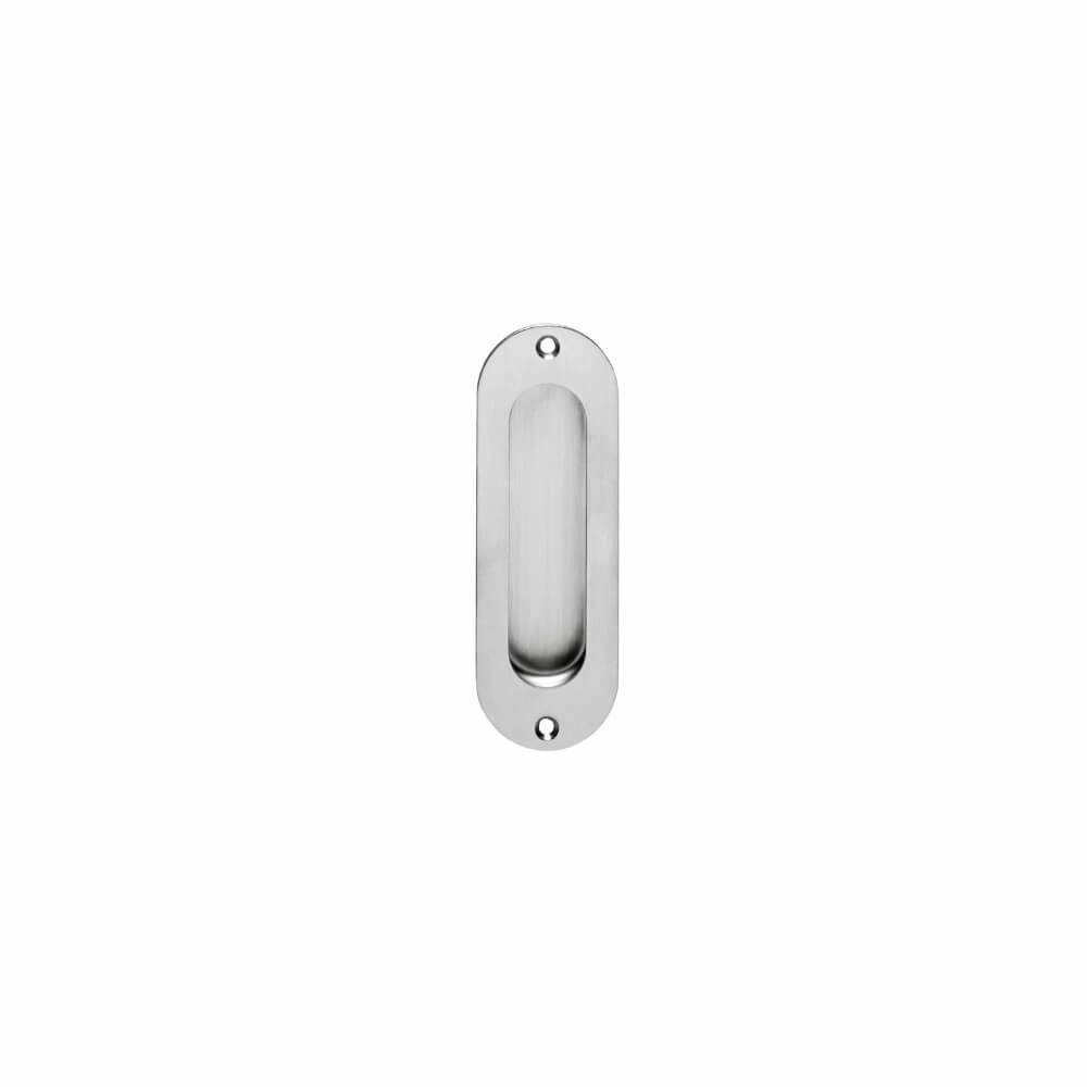 Sliding door handle oval Alvro 12x4cm stainless steel screw hole