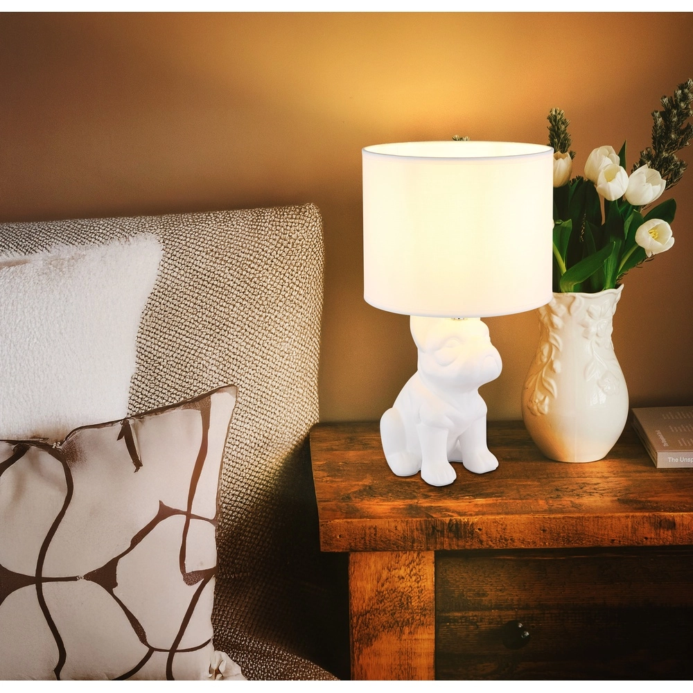 Table lamp Dogo dog white with cap Globo 9007371569687