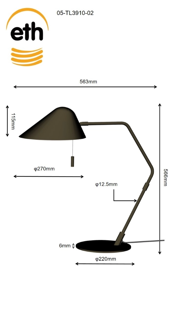 Design table lamp Lotte Anodic Brown ETH 8720195310396