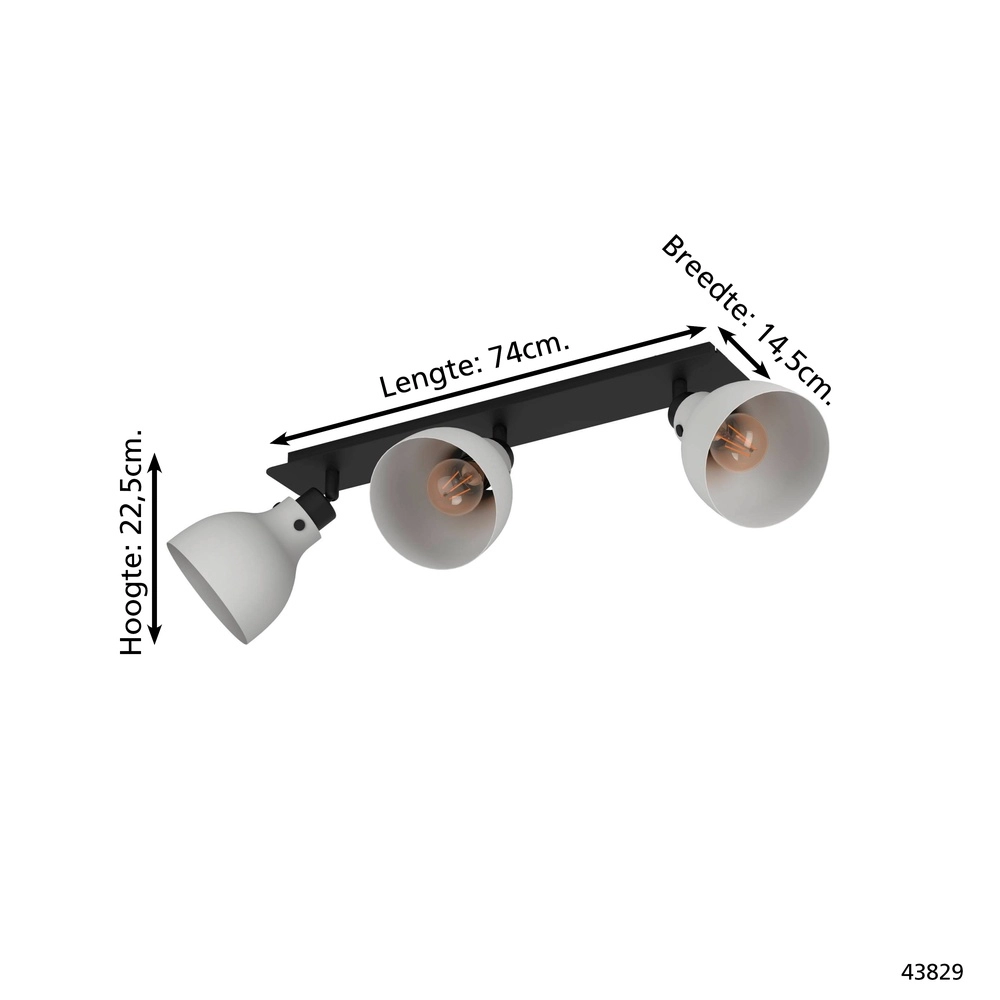 Grey ceiling lamp Matlock 3x E27 - design Eglo 9002759438296