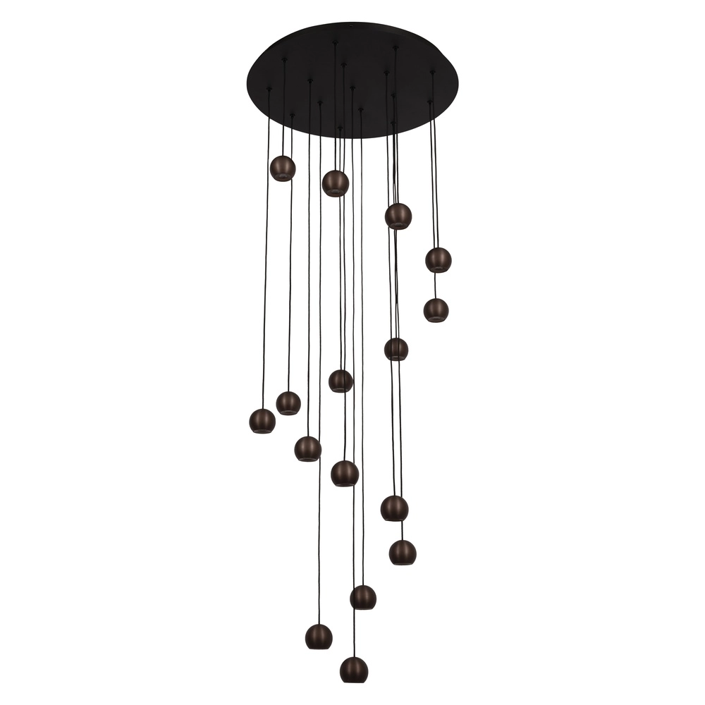 Design vide pendant lamp Montana 16-light coffee brown Premium by Lucide 5411212680174