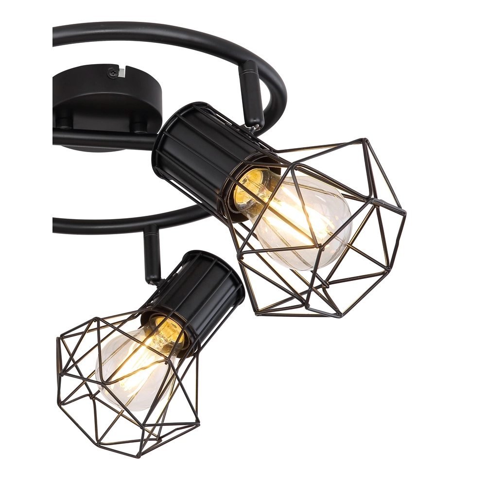 Round ceiling lamp Priska 3-light black Globo 9007371403172