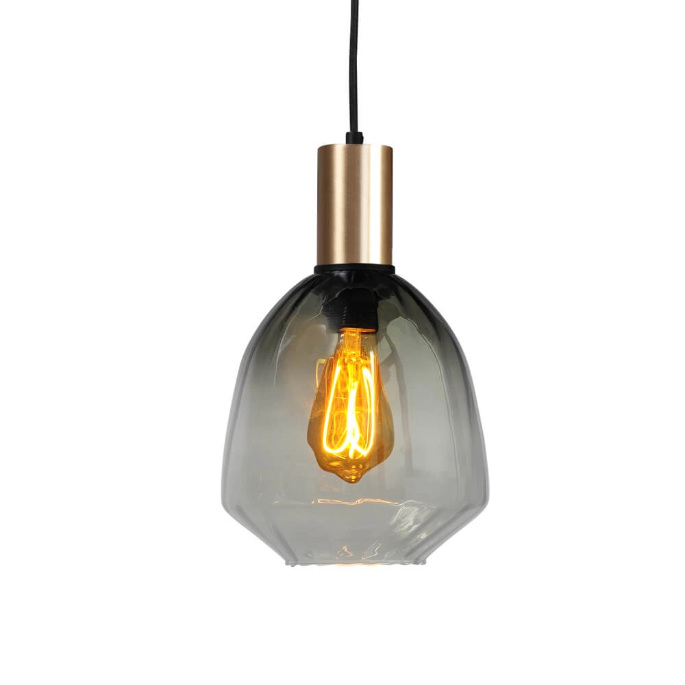 3-light hanging lamp - gold - Porto with different glasses Masterlight 8718121270067