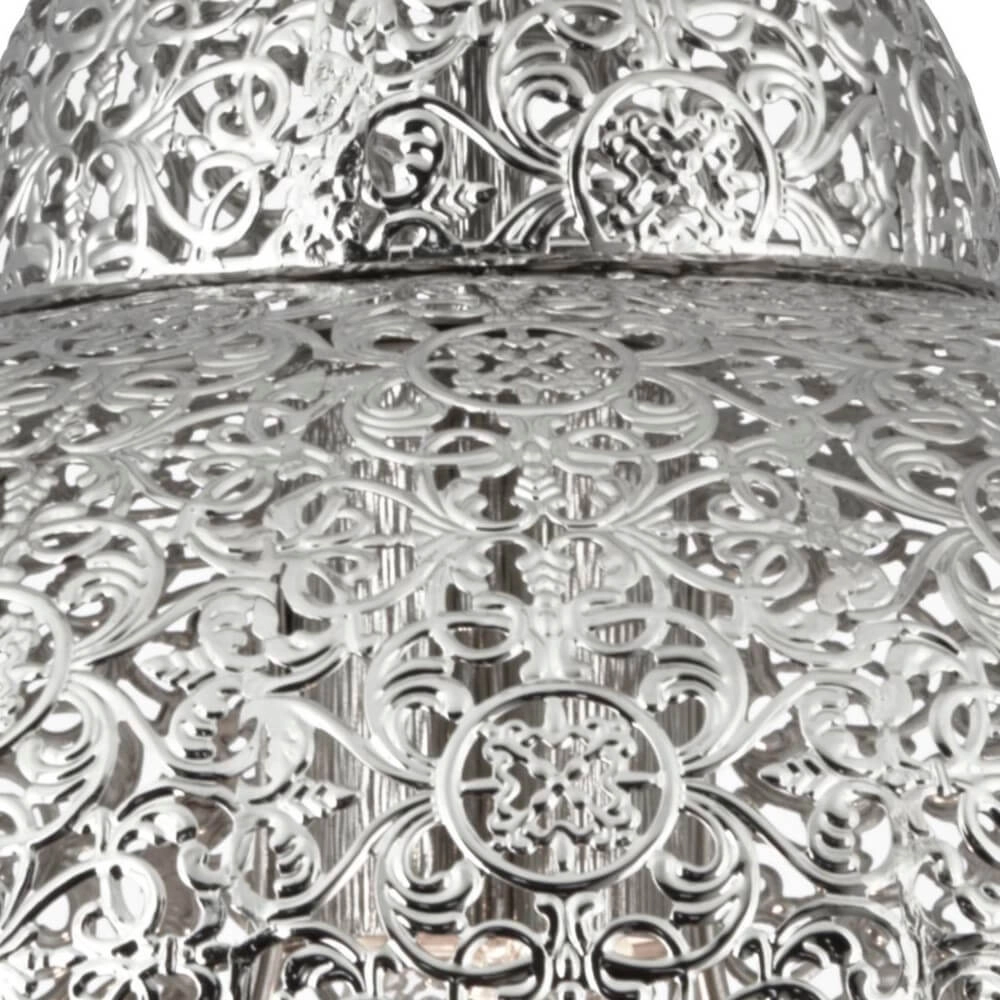 Moroccan Style Pendant Lamp Fretwork Stainless steel Searchlight 5053423018706