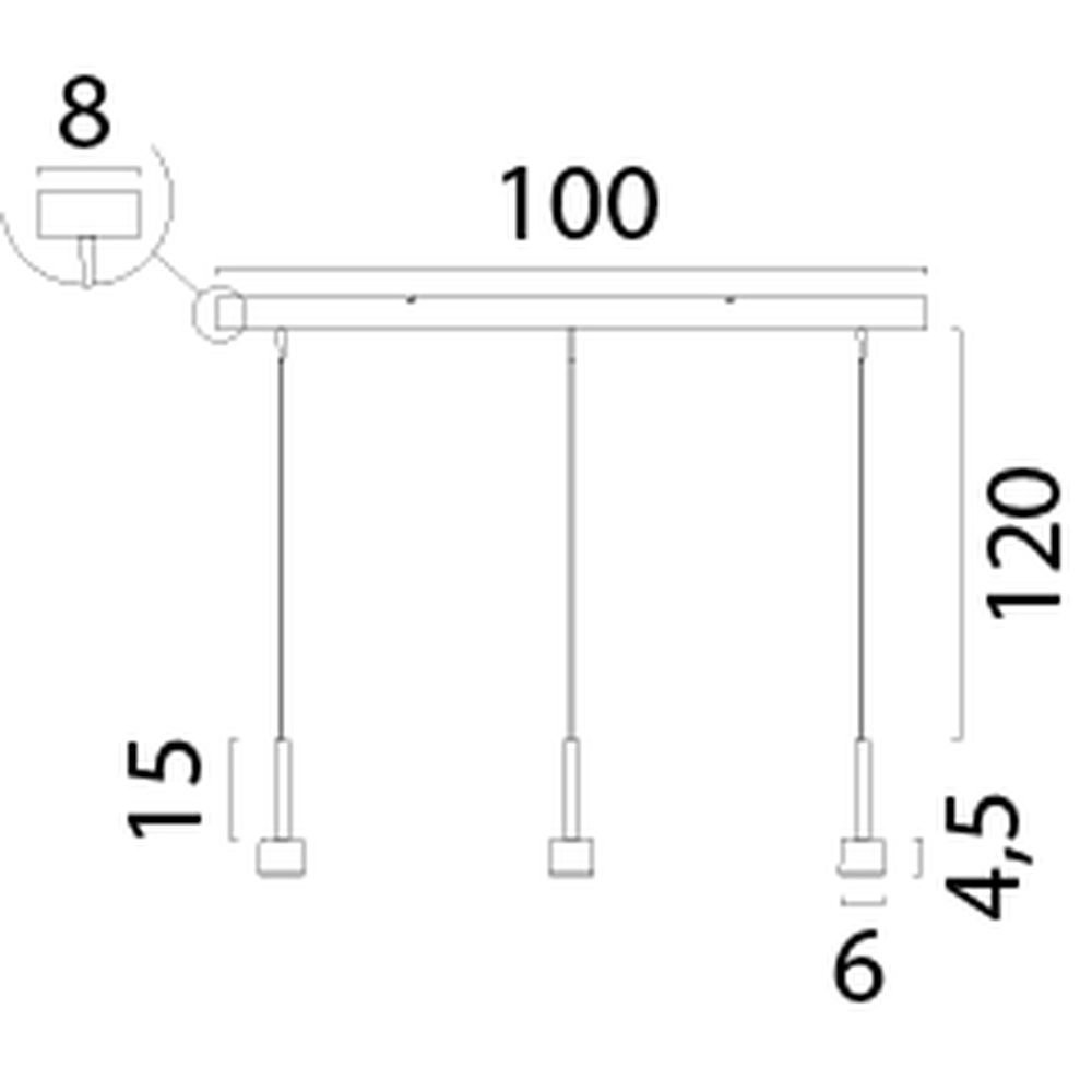 3-light pendant lamp Fabro LED - Matte Gold Masterlight 8718121316956