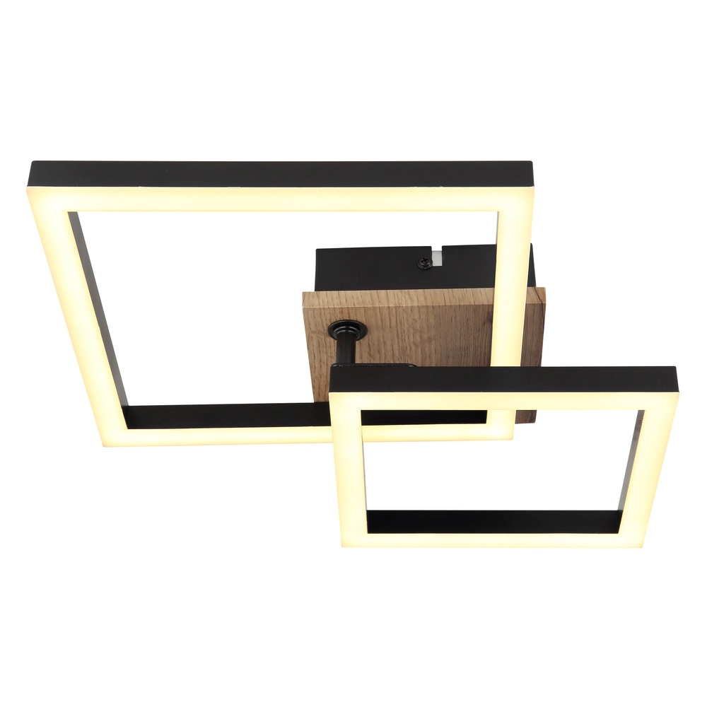 Ceiling lamp Bard black with wood Globo 9007371455188