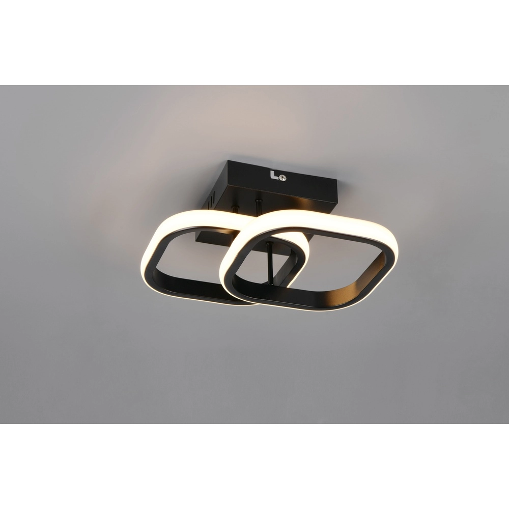 Black ceiling lamp Kasia Square design Trio 4017807653847