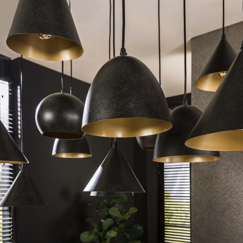 XXL pendant lamp Metal 18-light - black Lyora 8716803512313