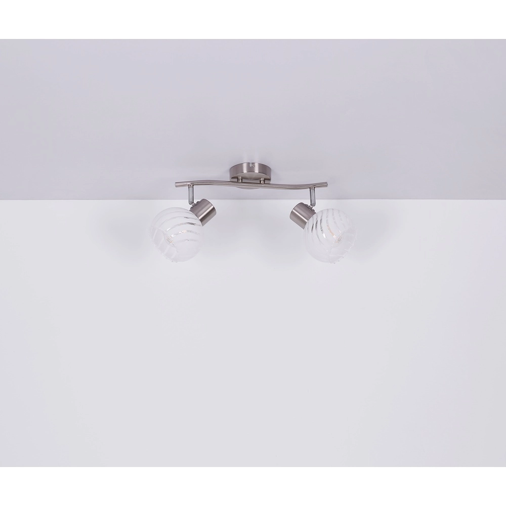 Ceiling lamp Willy nickel 2-light Globo 9007371406104