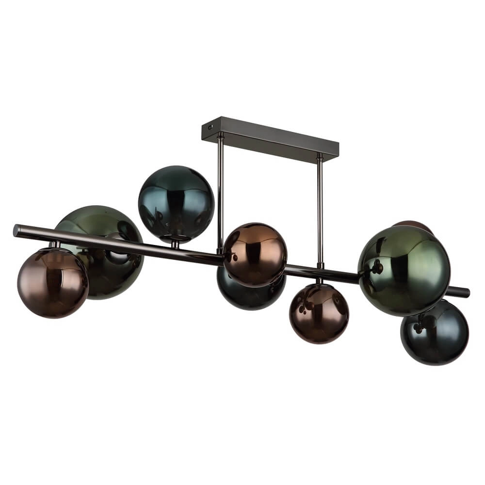 Black ceiling lamp Riha Coloured glass 9-lights Globo 9007371453115