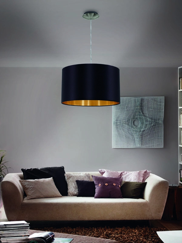 Pendant lamp Maserlo 38cm black with gold Eglo 9002759315993